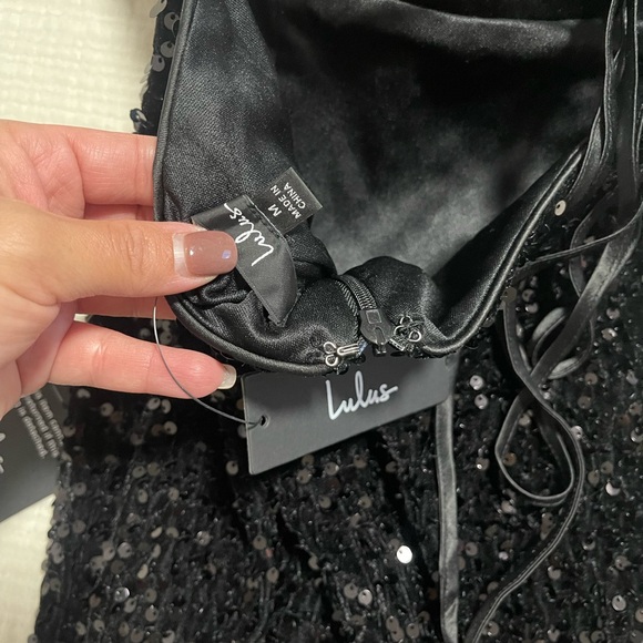 NEW YEARS EVE DRESS - Black sequin dress with corset style back. - Picture 7 of 10